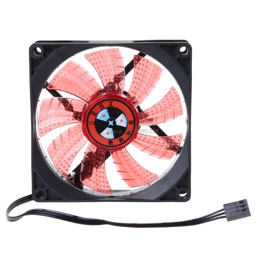 90mm LED Light 3pin PC Desktop Computer Case Cooling Cooler Fan Low Noise 9025