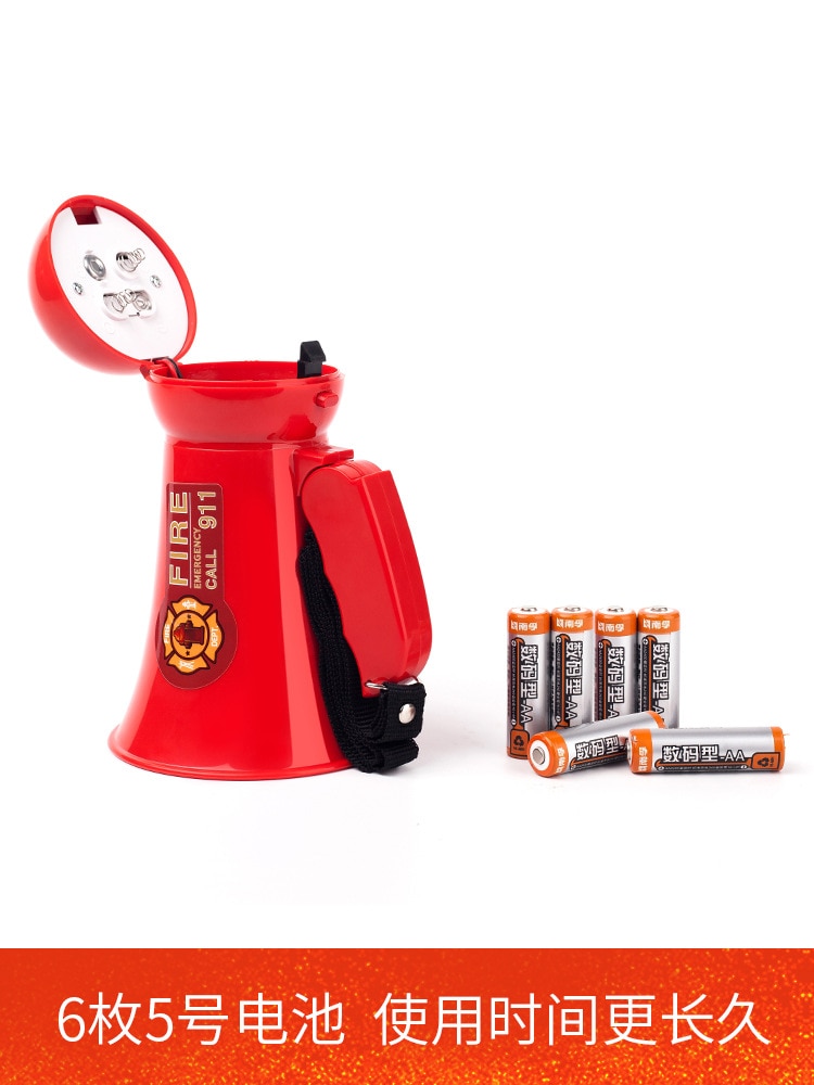 Juguete bombero campana pequeño mini megáfono plegable altavoz ventilador megáfono