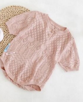 Milancel Zomer Baby Jongens Kleding Gebreide Airconditioner Baby Kleding Puur Katoen Peuter Bodysuit: Roze / 6-9M
