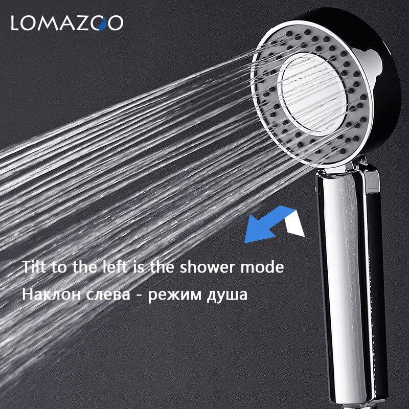 LOMAZOO High Pressure Adjustable SPA Jetting Shower Filter High Pressure Water Saving Shower Head Handheld Shower Head