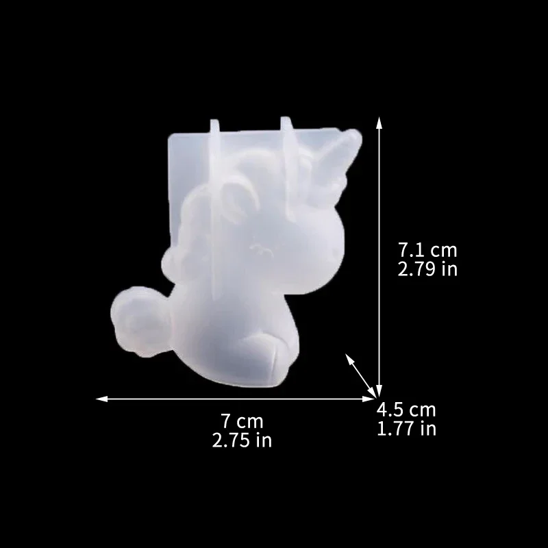 3D Geometric Silicone Unicorn Cat Deer Bear Mold Soap Candle Make Clay Plaster Resin Craft Mould Cake Decor Baking Tool