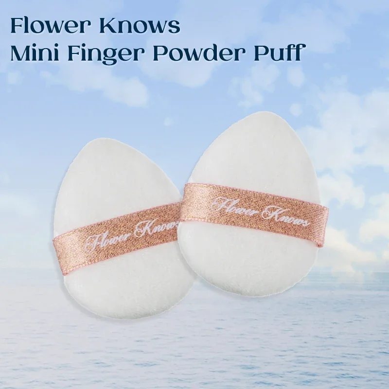 Flower Knows Mini Puff de polvo para dedo 2 unid/paquete Puff de polvo de maquillaje suelto súper suave