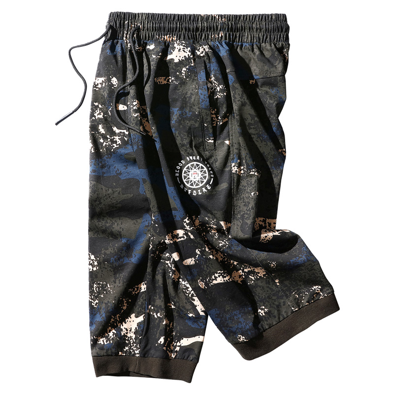 Plus size herrshorts sommarbyxor med elastisk midja tryck långa capri shorts herr stora storlekar kläder bermuda man 8xl 6xl 7xl 5xl
