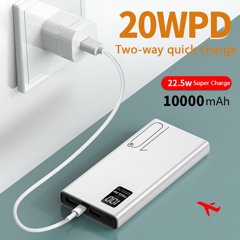 Neue PD 22,5 w Super Schnelle Ladung Energie Bank Mini Große Kapazität 20000 mA Handy, Mobiltelefon Strom Versorgung