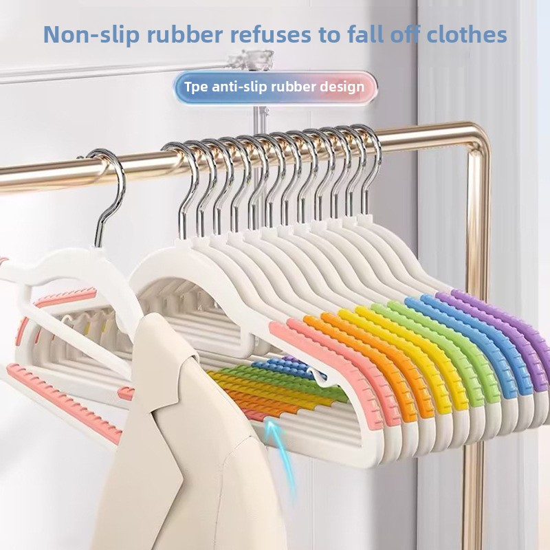 10 Uds. Colgador de plástico antideslizante que no deja marcas, ropa protectora, ropa de secado de esquina antihombro, ropa colgante