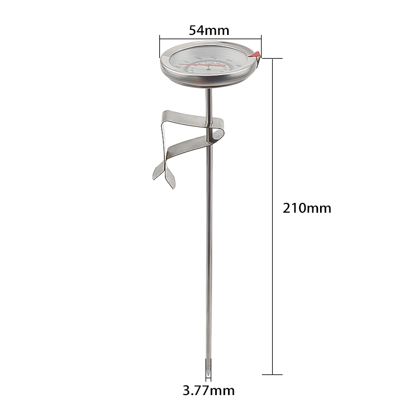 2" Stainless Steel Dial Thermometer 0-280C 0~550F Homebrewing Beer BBQ Probe Thermometer Food Meat Gauge Probe Thermometer