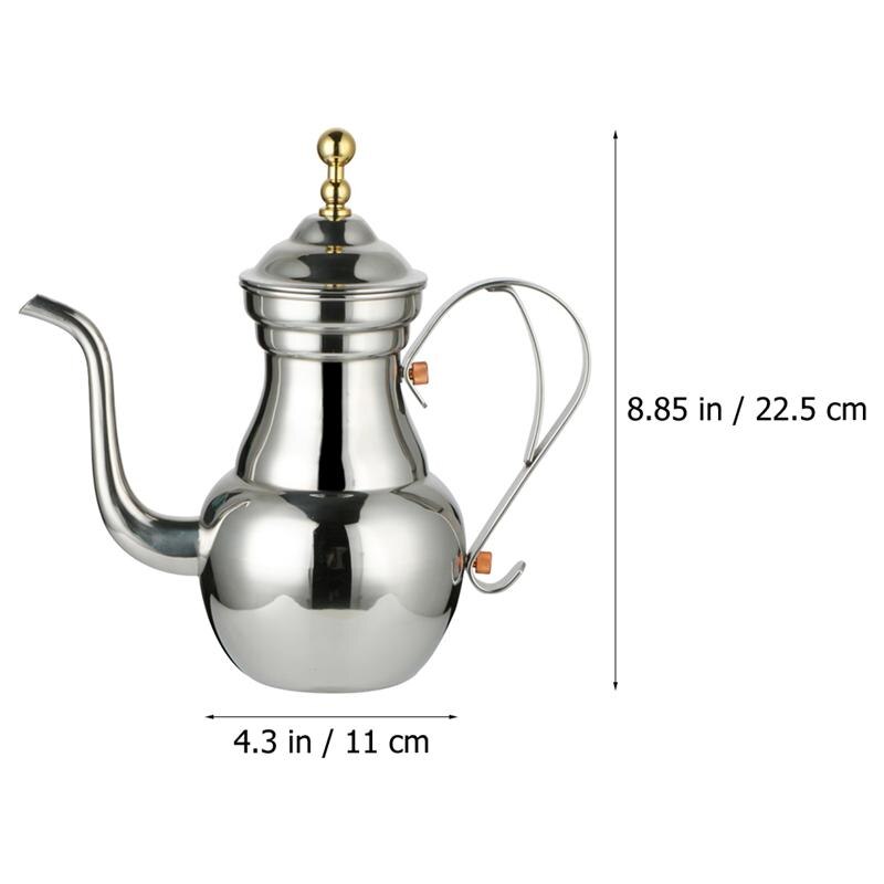 Théière arabe du moyen-orient, acier inoxydable, argent or, col de cygne, Pour café, thé, bouilloire, filtre, passoire, Pot environnemental