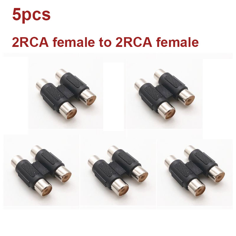 5pcs RCA Female to Female Jack Plug Connector Adapter Male to Male RCA Connector Video Audio Extender Cord Cable Converter: WHITE