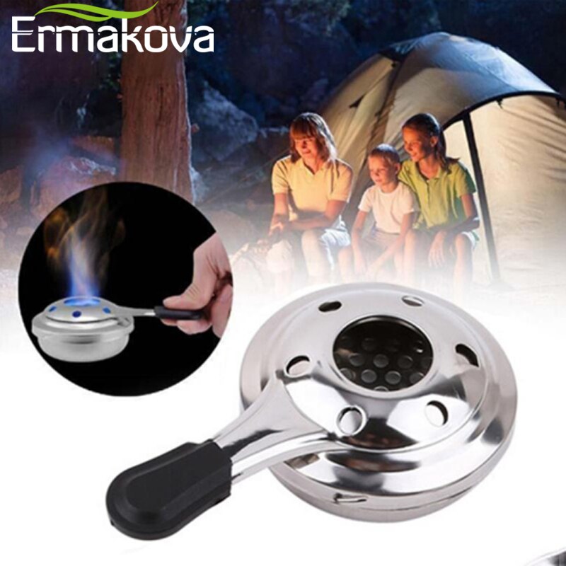 Ermakova fondue brænder bærbar rustfrit stål alkohol komfur brænder grill udendørs camping panik gryde