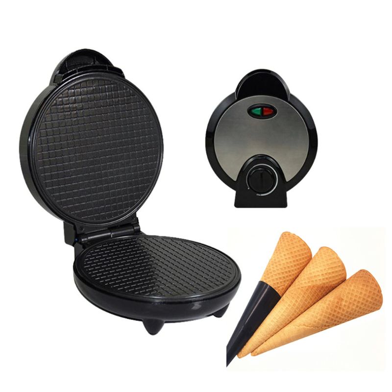 Round Nonstick Electric Stroopwafel Syrup Waffle Maker Baker Machine Stainless