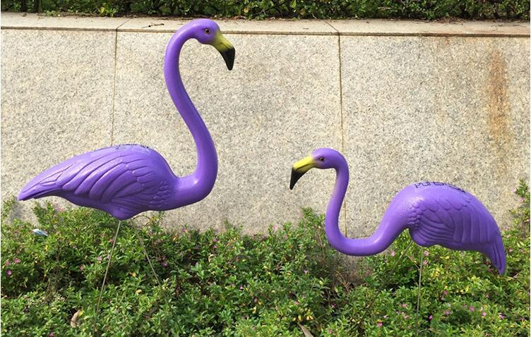 2 stk, lilla farve, høj -74cm, simulation flamingo landskab simulation håndværk ornamenter ornamenter pe flamingo