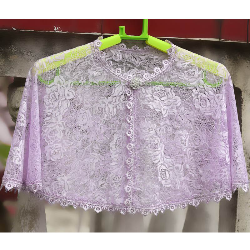 Chal de encaje de 7 colores para mujer, chal para noche, capa para vestido Bolero, chaqueta de boda, boda,: As picture1