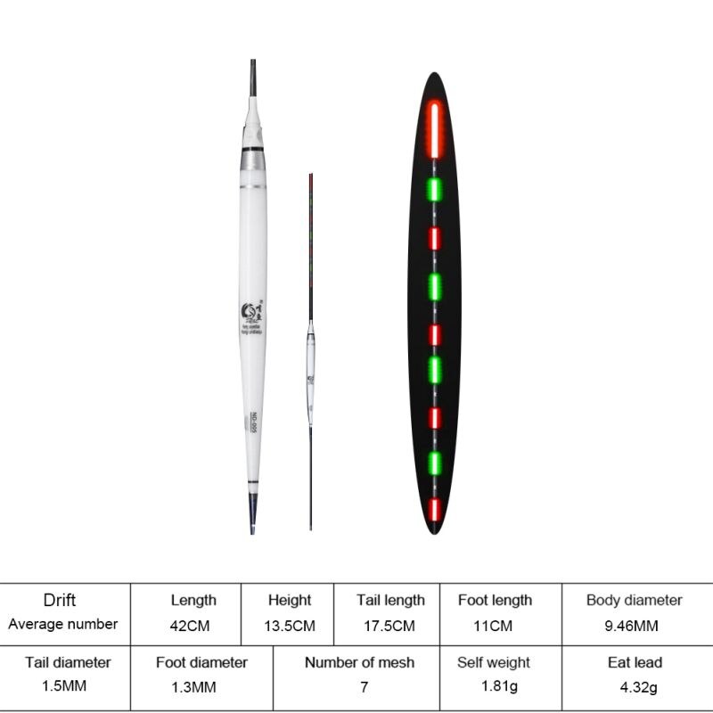 Smart Fishing Float Bite Alarm Fish Bite Bait LED Light Color Change Automatic Night Electronic Changing Buoy winter fishing: A5