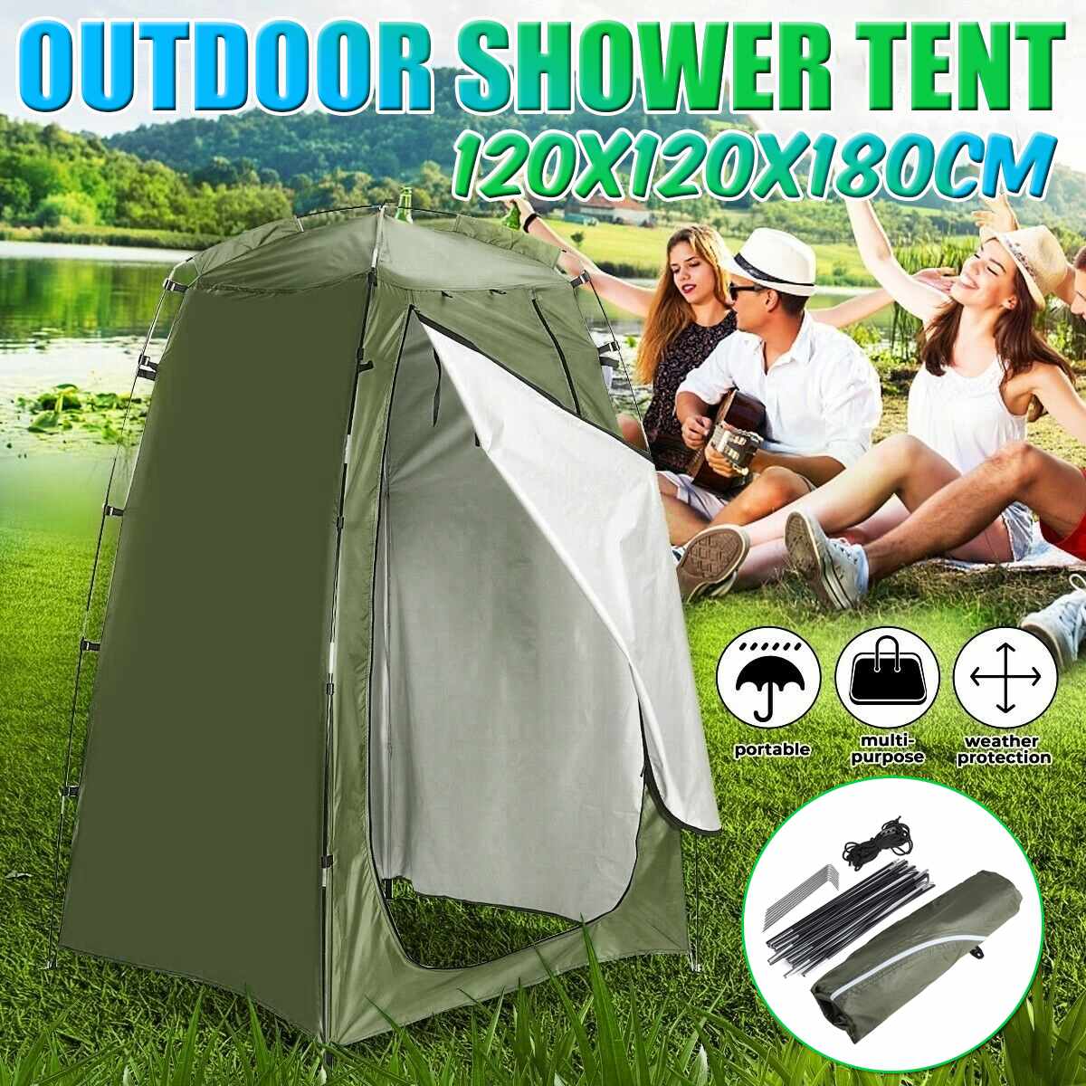 Bærbart øjeblikkeligt omklædningsrum privatlivstelt let opsat udendørs bruser telt toilet regn solskærm til campingstrand
