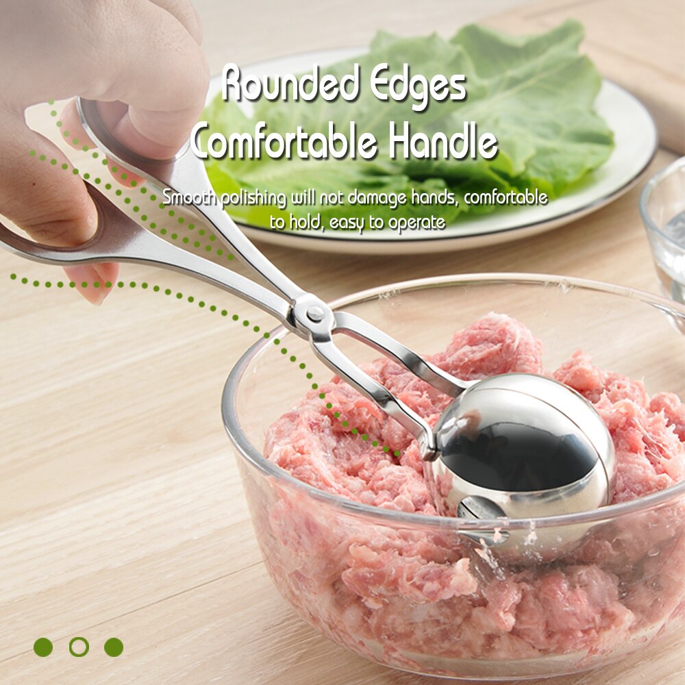 Meat Baller None-Stick Meatball Maker with Detachable Stainless Steel Meat Baller Tongs Cake Pop Ice Tongs Cookie Dough Scoop