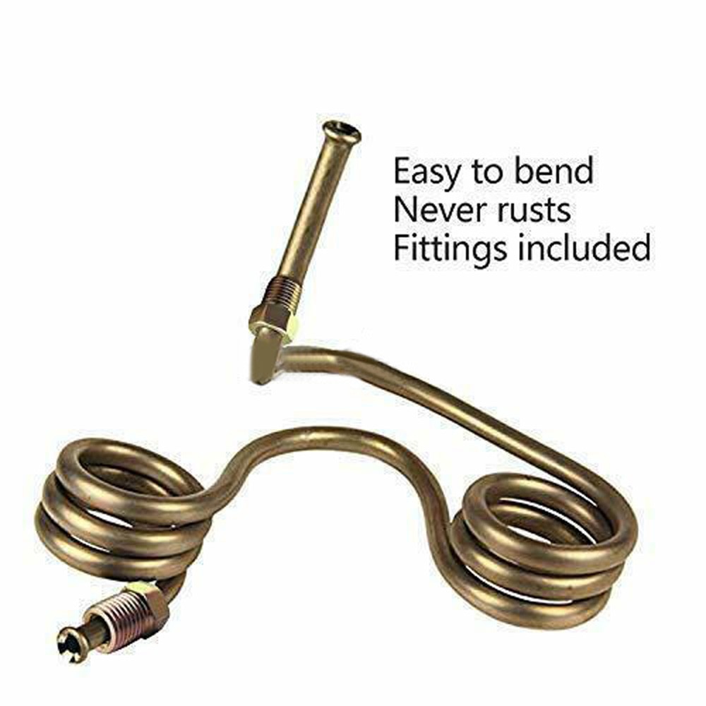 Car Auto 3/16inch OD Copper Nickel Brake Line Tubing Kit With 16 Fittings Parts