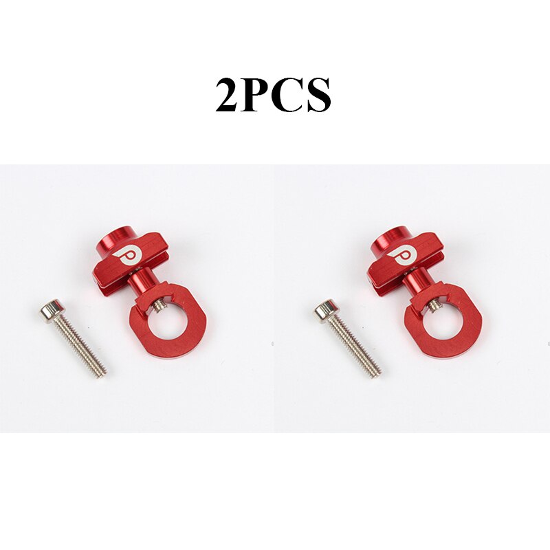 1/2pc Bicycle Chain Adjuster Tensioner Fastener Aluminum Alloy Bolt for BMX Fixie Bike Single Speed Bicycle Bolt Screw Bike Part: 2pc red