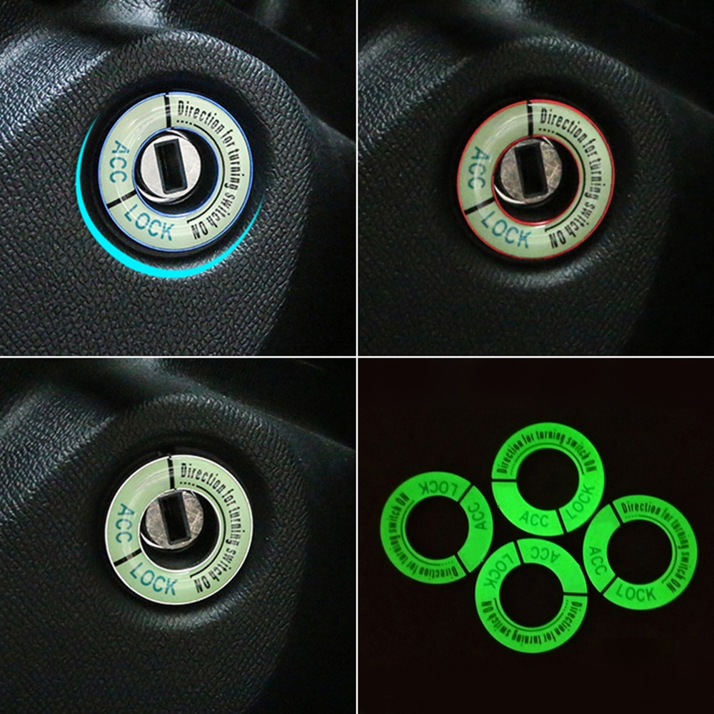 Auto Zündung Schlüssel See trimmen Abdeckung Dekorative Leucht Ring Aufkleber Für Citroen C-elyse C3 C4 C5 Schlüsselloch Zubehör Auto-Styling