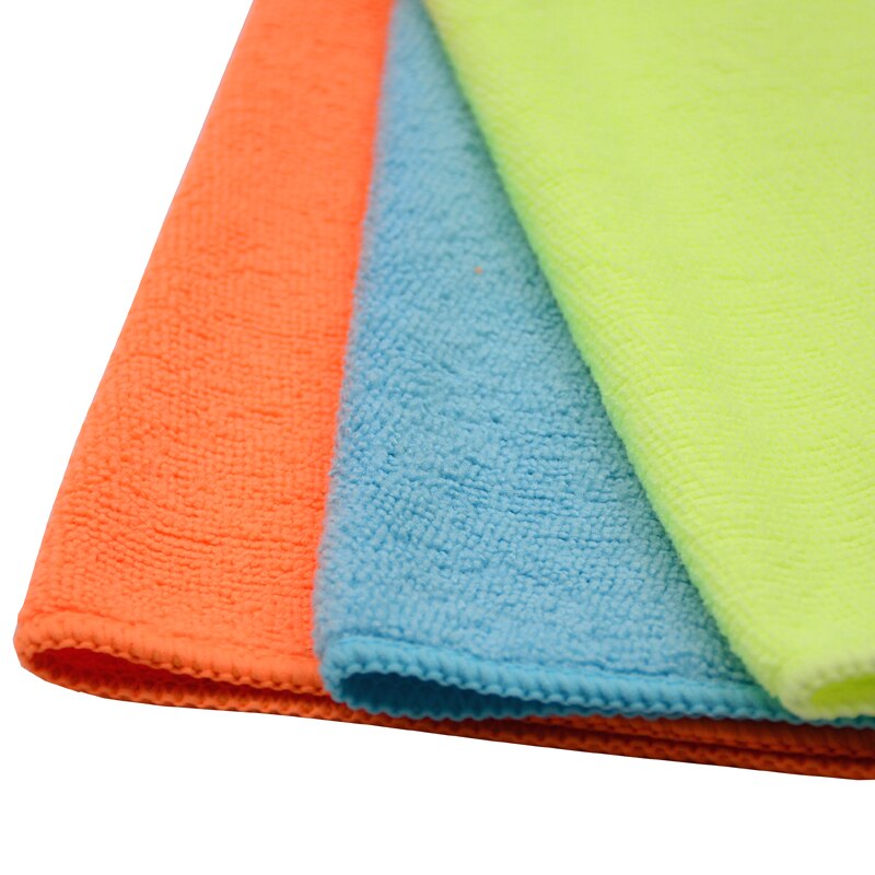 12PCS Microfiber Car Cleaning Cloths Microfibre Waxing Polishing Detailing Towels Soft Car Care Kitchen Housework Towel 3 Color