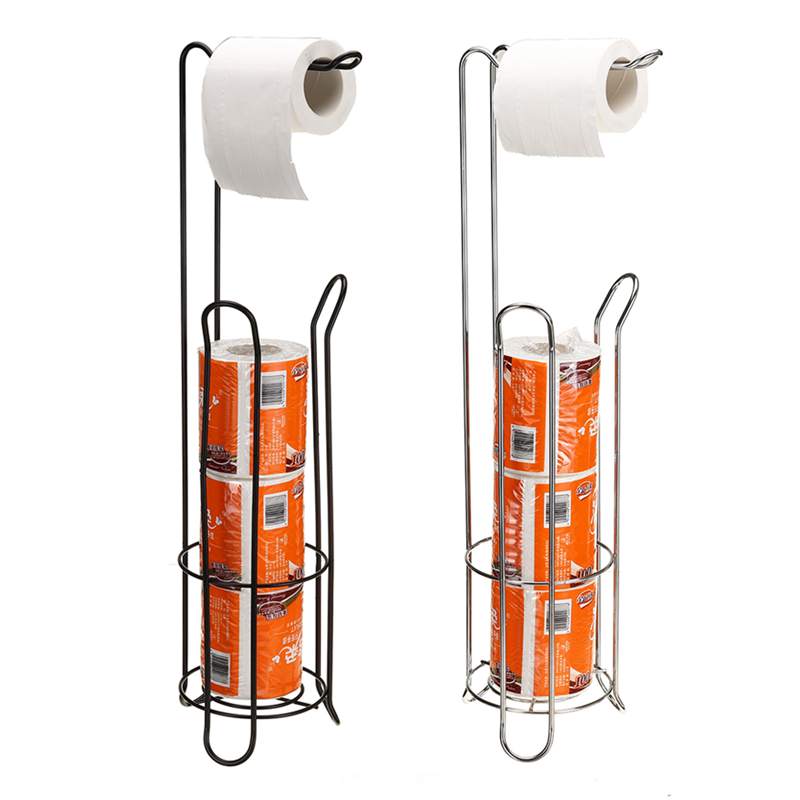 60x12cm Stainless Steel Kitchen Paper Roll Stand Toilet Paper Towel Storage Stand Organizer Rack Bathroom Vertical Roll Holder