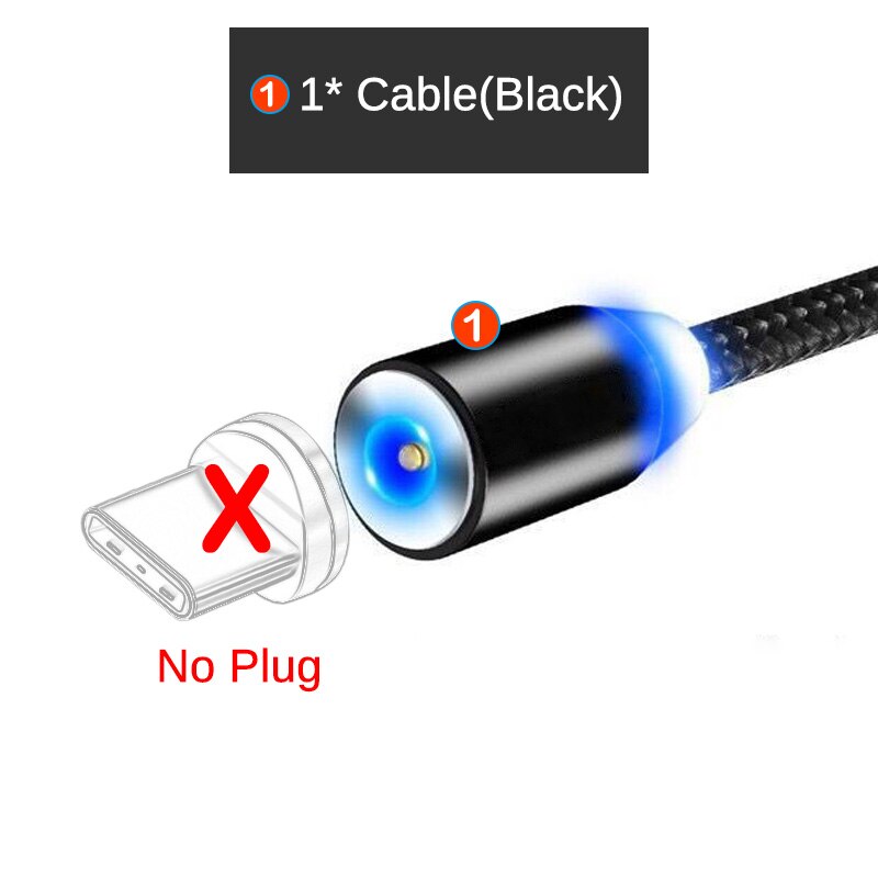 Cabo adaptador magnético redondo, micro usb tipo c para xiaomi redmi note 9s 9 8 8t 7 6 5 pro redmi 4x 5 6 7 7a 8 8a k20 k30 pro: 1Pc Cable only