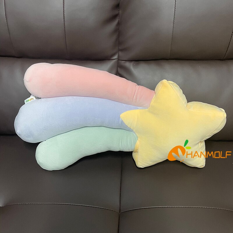 1 pc ins fargerik plysj lucky cloud raibow moon star puter dun bomull fylt dekor plysj pute pute for sofa stol