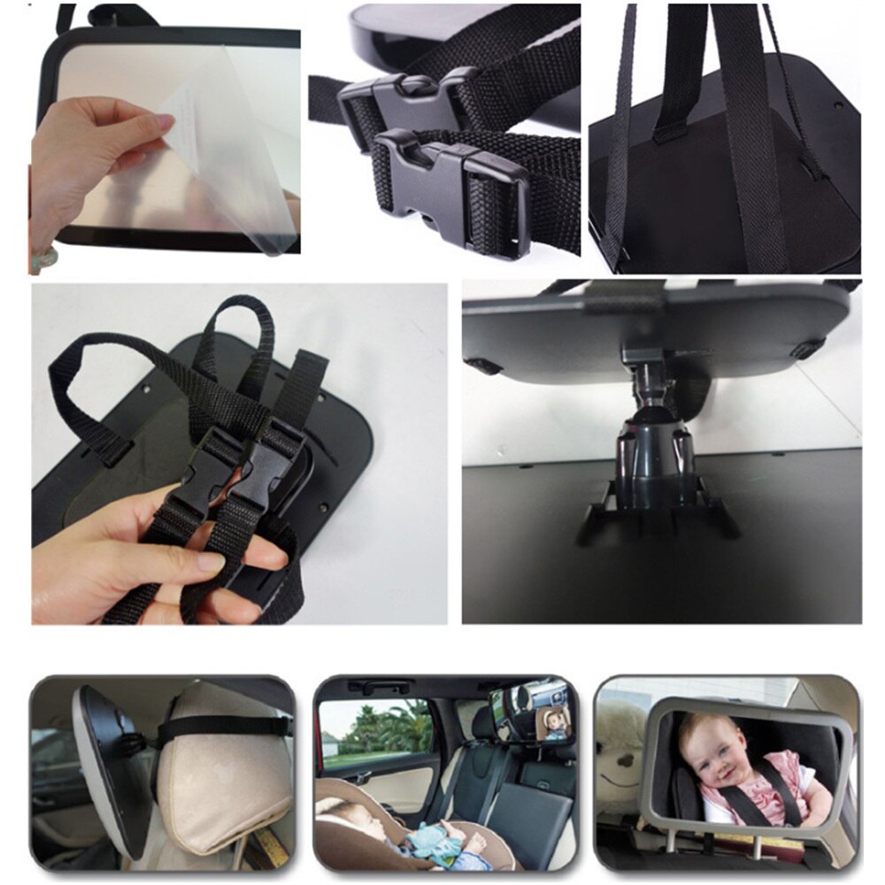 Verstelbare Brede Car Rear Seat View Spiegel Baby/Kind Autostoeltje Spiegel Monitor Hoofdsteun Auto Interieur stijl