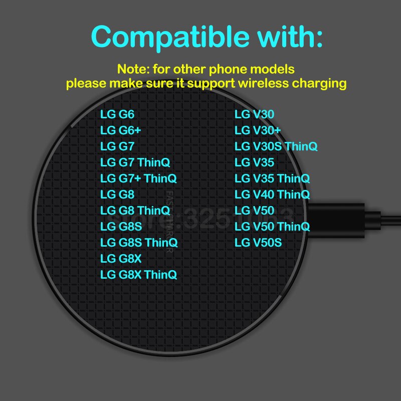10W Schnelle Qi kabellos aufladen für LG G6 G7 G8 G8S G8X ThinQ V30 V30 + V30S V35 V40 v50 V50S ThinQ Telefon Drahtlose Ladegerät