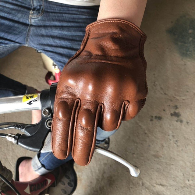 Mannen Motorfiets Urban NeoRetro Vintage Achtervolging Geperforeerd Lederen Bescherming Handschoen Touchscreen