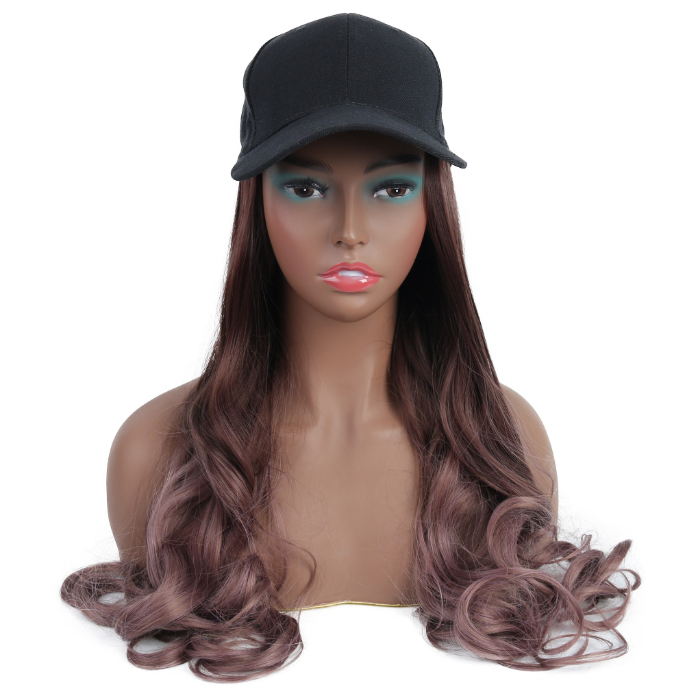 ONYX-peluca con gorro de béisbol para mujer, peluca de cabello de 22 ", gorra sintética ondulada, extensión de cabello, conexión natural, ajustable, para
