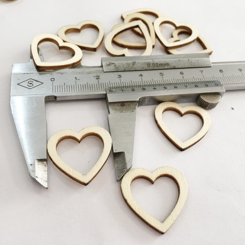 100 Stuks Holle Hart Creatieve Rustieke Houten Houten Liefde Heart Wedding Table Scatter Decoratie Ambachten Diy Partij Decoratie