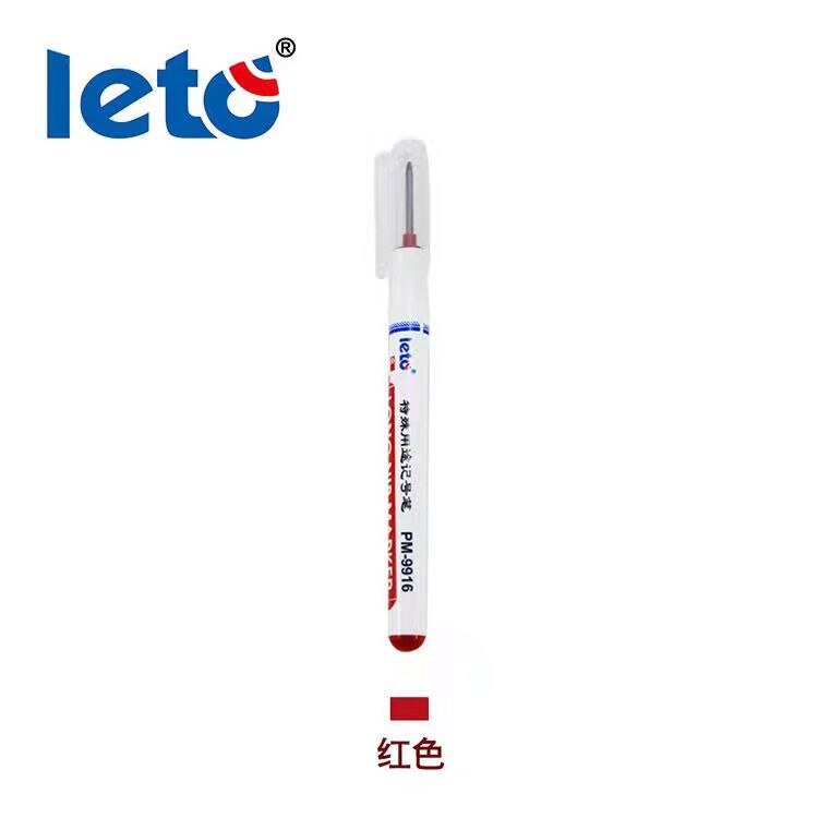Stylo de marquage à tête longue pour chantier, 1 pièce, décoration, menuiserie pour trou profond, carreaux de céramique, stylo spécial à poinçon allongé: red