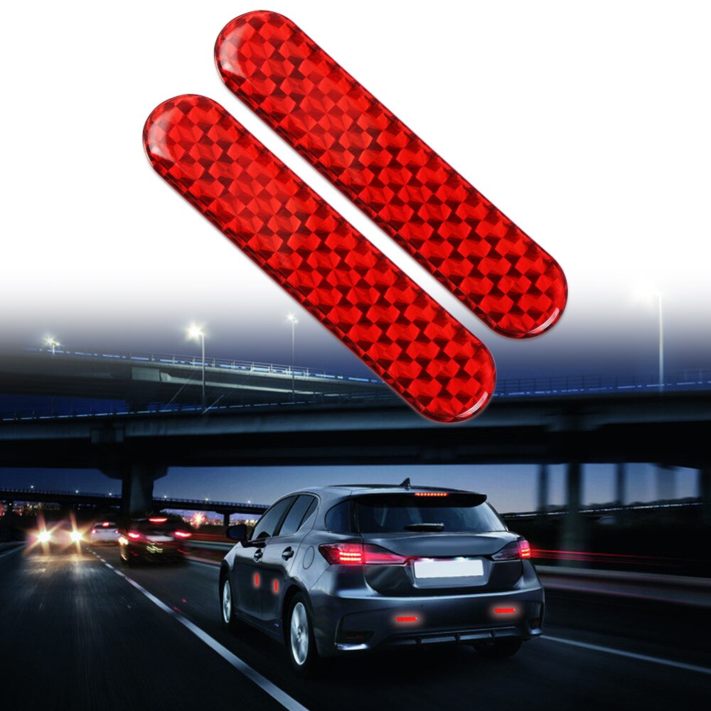 2 stk bil auto udvendig reflektor mærkat stick-on reflekterende klistermærke rød bil reflekterende klistermærke tilbehør