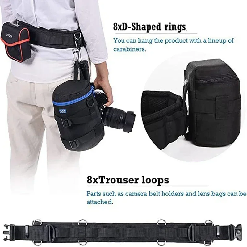 Cinturón de fotografía multifuncional para cámara Slr, cinturón fijo para lente de montañismo, hebilla de bolso, correa de cuero para cámara, accesorios para cámara