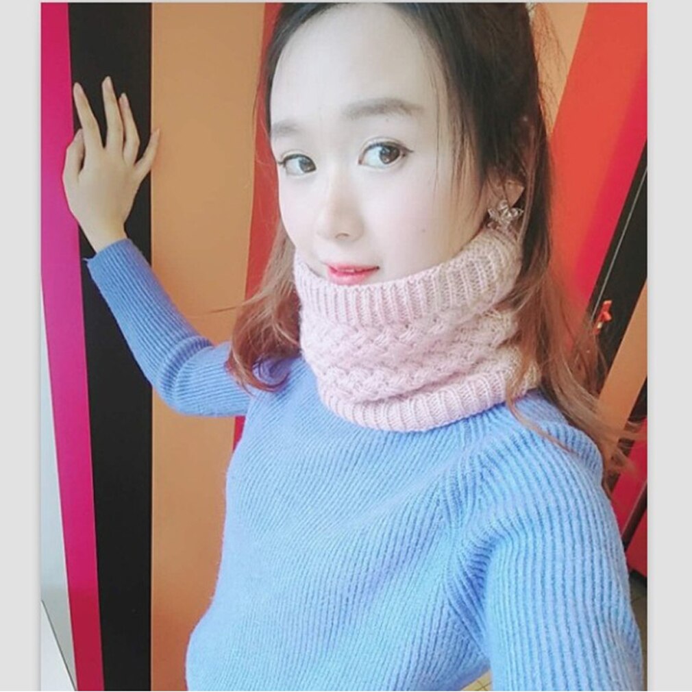 Winter Warm Scarf For Women Knitted Neck Scarves Rings Plush Children Men's Collar Ring Female Foulard Neckerchief