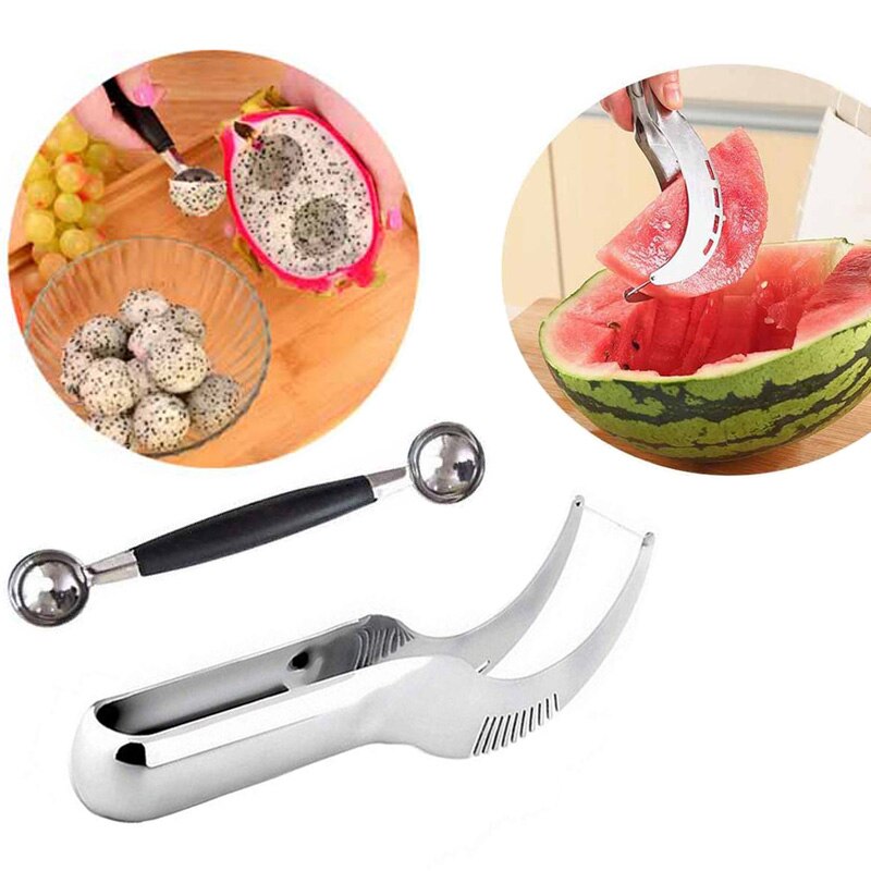 20.8*2.6*2.8CM Stainless Steel Watermelon Divider and Ice Cream Ballers Melon Scoop Kitchen Fruit Vegetable Tools