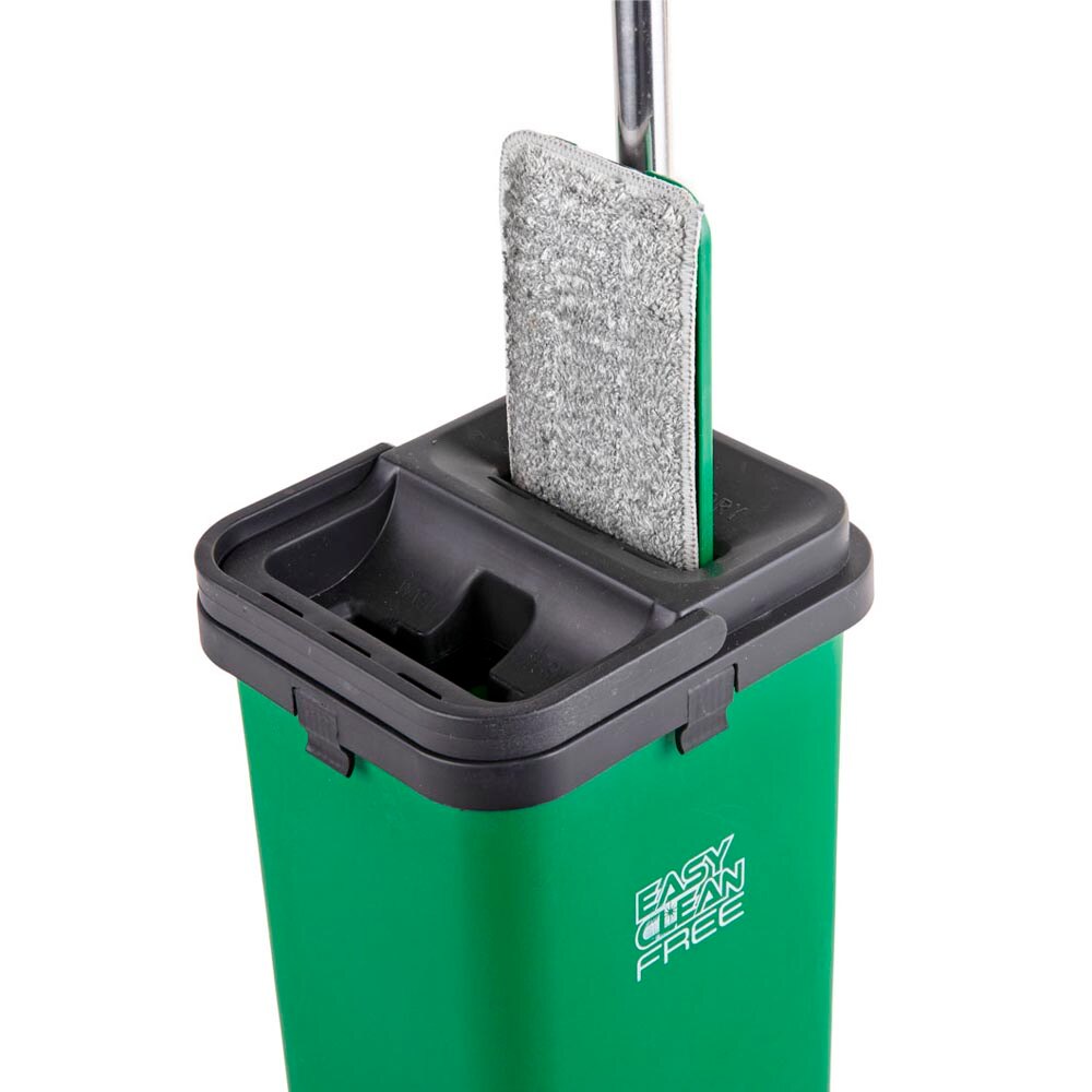 Fregona mopa Easy Clean Free, doble depósito, escurre sin esfuerzo, todo tipo de suelos, seco o fregado, poco espacio