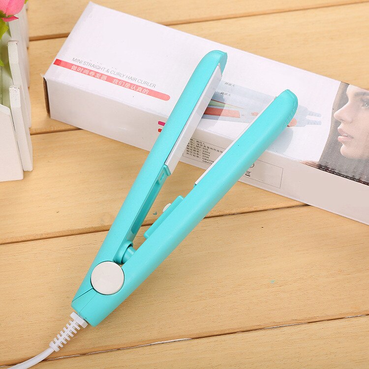 Mini Hair Straightener Ceramic Curling Iron Corrugate Hair Iron Styling Tools Volume Hair Curler: Blue