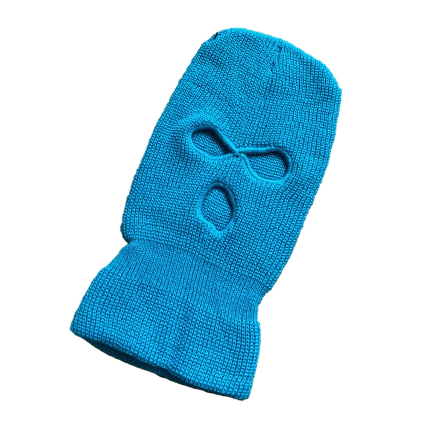 Novel Ski Mask Knitted Face Cover Winter Full Face Mask for Winter Outdoor Sports Winter Three 3 Hole Balaclava Knit Hat: Lake blue