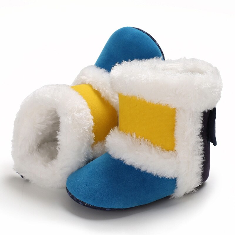 PatPat Neue Winter Baby/Kleinkind Flusen Colorblock Prewalker Schuhe für Baby unisex Schnee Stiefel