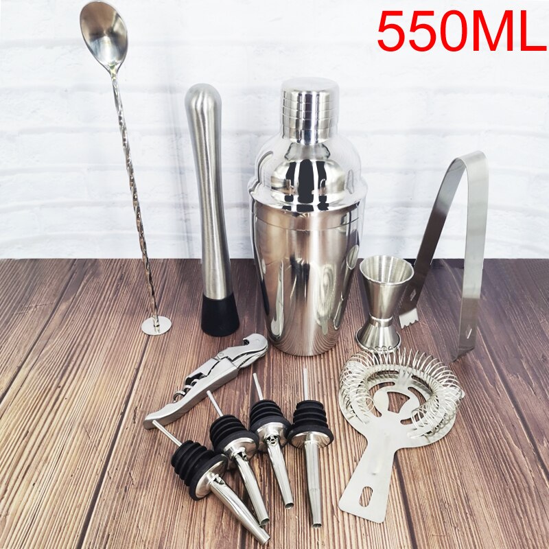 Cocktail Shaker Set 11 Piece, Stainless Steel Bartender Kit Martini Mixing Bartending Bar Tool Set with Cocktail Recipes Booklet