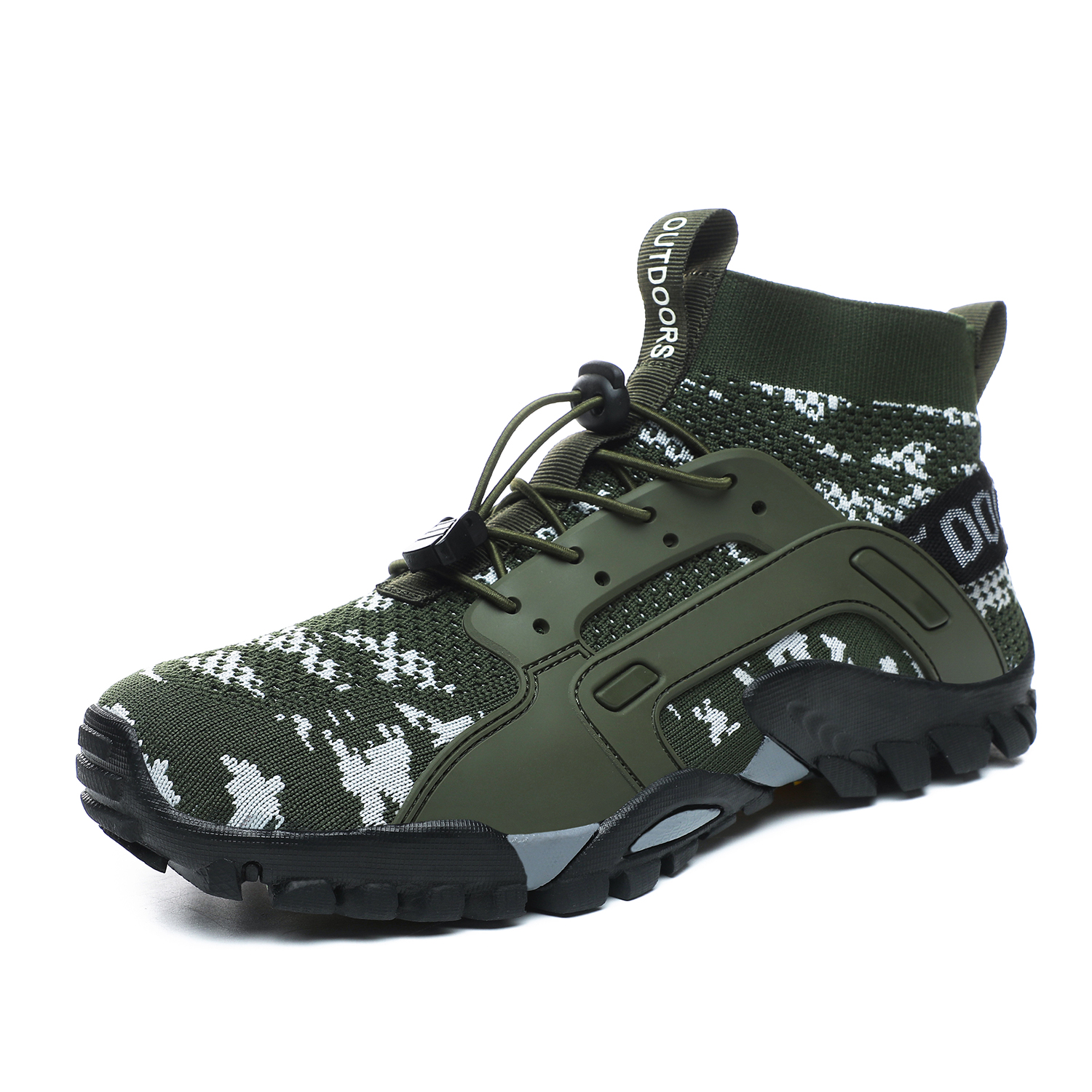 Wanderschuhe für Herren, leicht, rutschfest, draussen-Stiefeletten, atmungsaktiv, zum Wandern, Wandern, Pfad-Schuhe: Armee Grün / 43