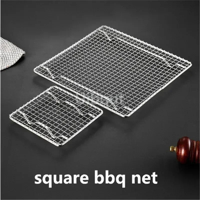 square bbq net rack meshes stainless steel 304 BBQ grill Mesh Rectangular Baking rack with Foot leg Drainage Cake Drying Frame
