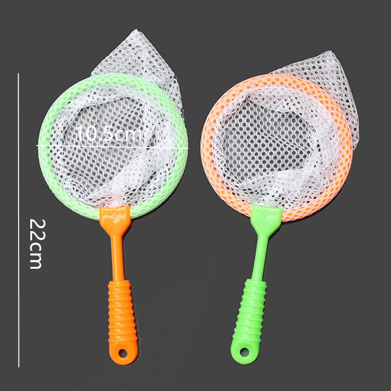 style Beach toy 3D Aquarium Fish Tank Catch Net plastic Steel Rod Fishing Round Square Pocket Shrimp Catching Nets 22cm