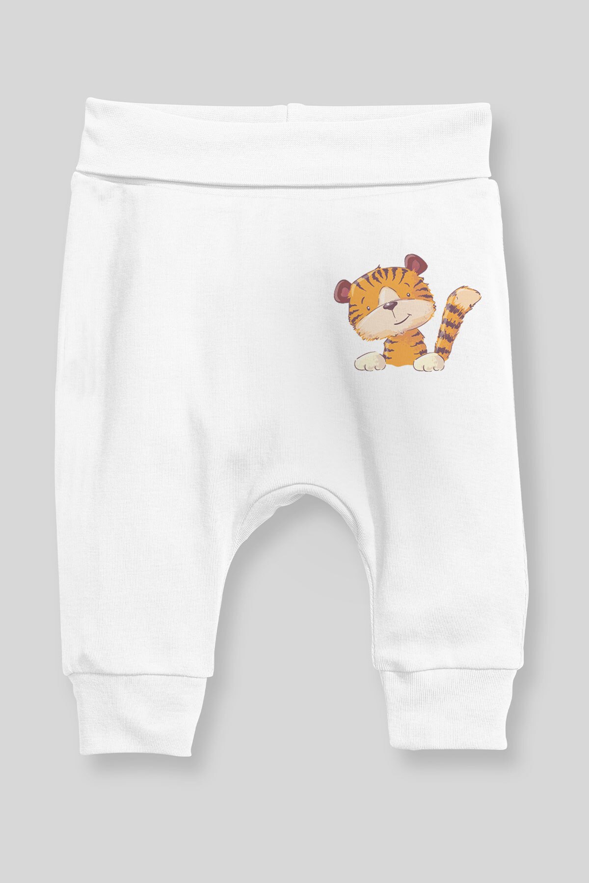 Angemiel baby smilende tiger baby dreng harembukser pantalon hvid
