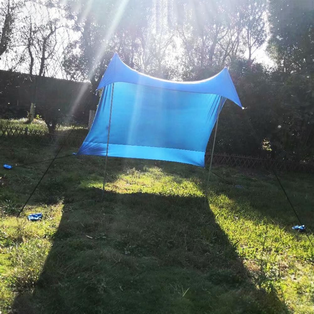 Family Beach Sunshade Lightweight Portable Sun Shade Tent With Sandbag Large Family Canopy For Outdoor Beach Fishing Camping