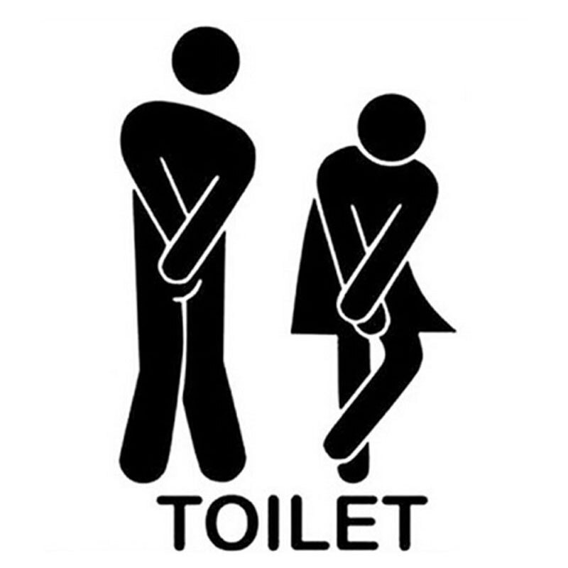 Sjovt toilet indgangsskilt mærkat vægmærkat til butikskontor hjemmecafé hotel diy aftagelig sød mand kvinde toiletdørklistermærker: Blå