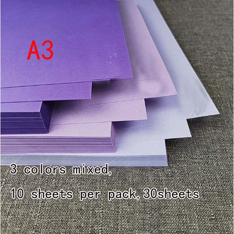 230g Purple series Card Paper thick Stationary Cardboard Craft Kid DIY A4 A3 Cardstock Jam Paper for Flowers Background Dec: A3 Mixed