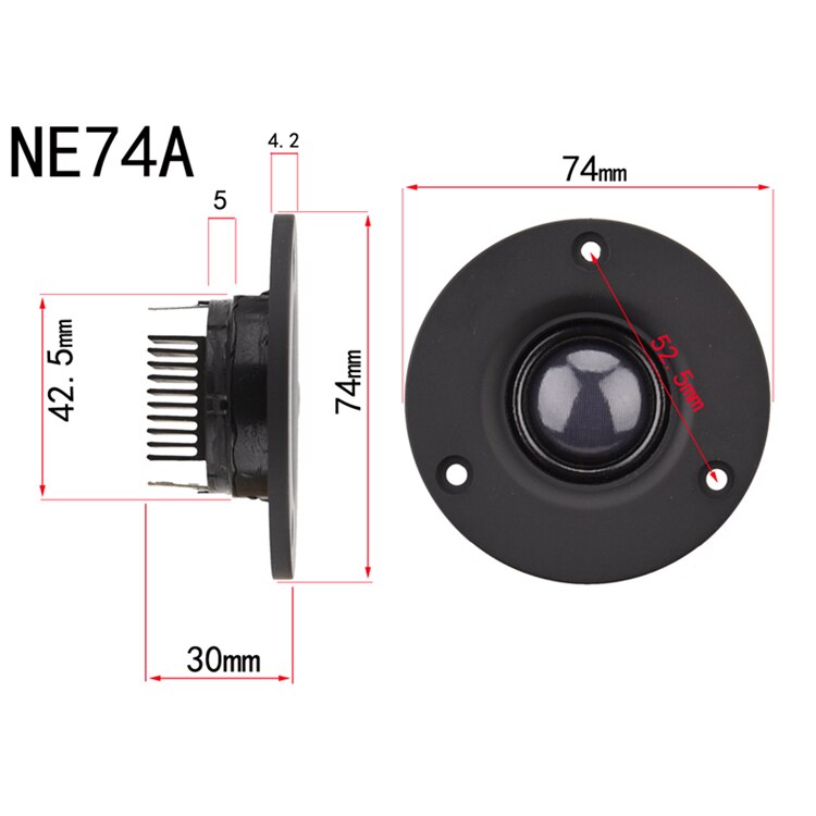 HIFIDIY LIVE 2.5~3 Inch Tweeter Speaker Unit Neodymium Silk membrane 6 OHM 30W Aluminum radiator ATreble Loudspeaker NE74A/70/66: 1 piece / NE74A