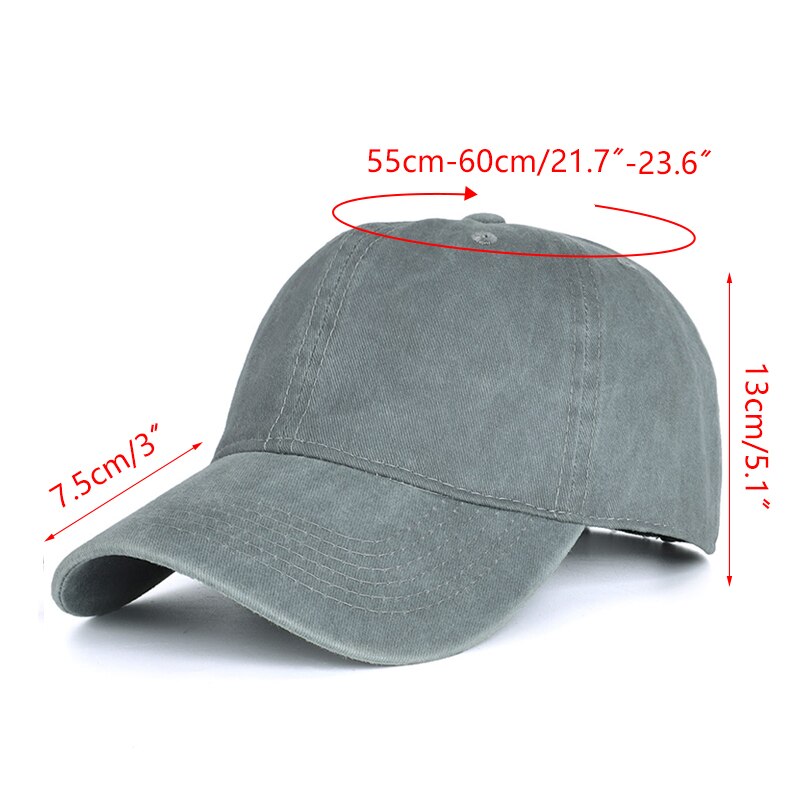 Solid Color Baseball Cap Summer Outdoor Washed Cotton Caps Retro Distressed Hat Adjustable Men&#39;s Baseball Cap Unisex Casual Hats: H